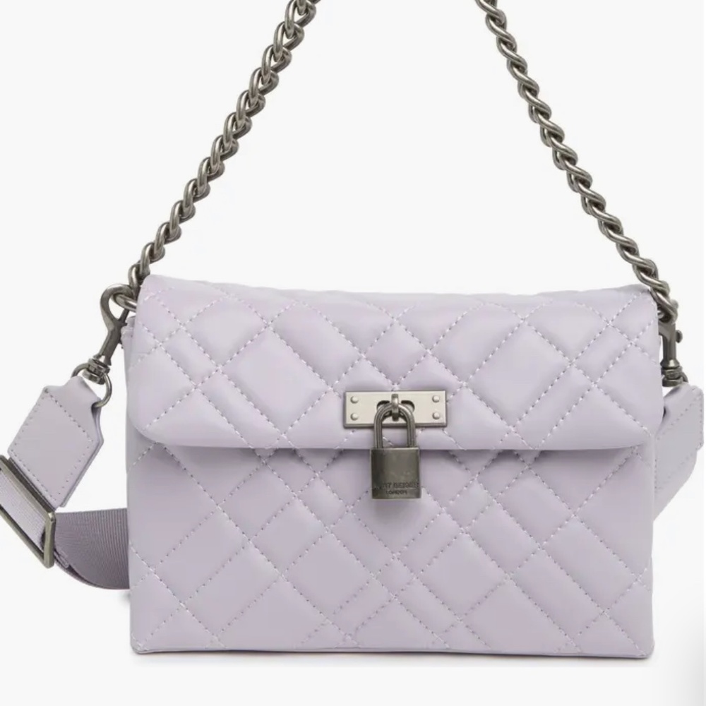New💜 Kurt Geiger London Light Pastel Purple Brixton Lock Medium Shoulder Bag